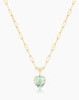 Isabel Heart Necklace | Green Dot Jasper