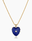 Malene Rope Chain Heart Necklace | Lapis
