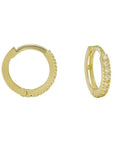 CZ Textured Channel Huggie | 10K | Single