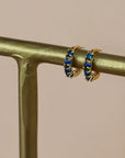 Dark Blue Opal Mini Hoops