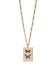 Figaro Rectangle Double Butterfly Necklace Necklaces Anzu