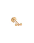 Triple Sphere Bar Earring | 14K | Single