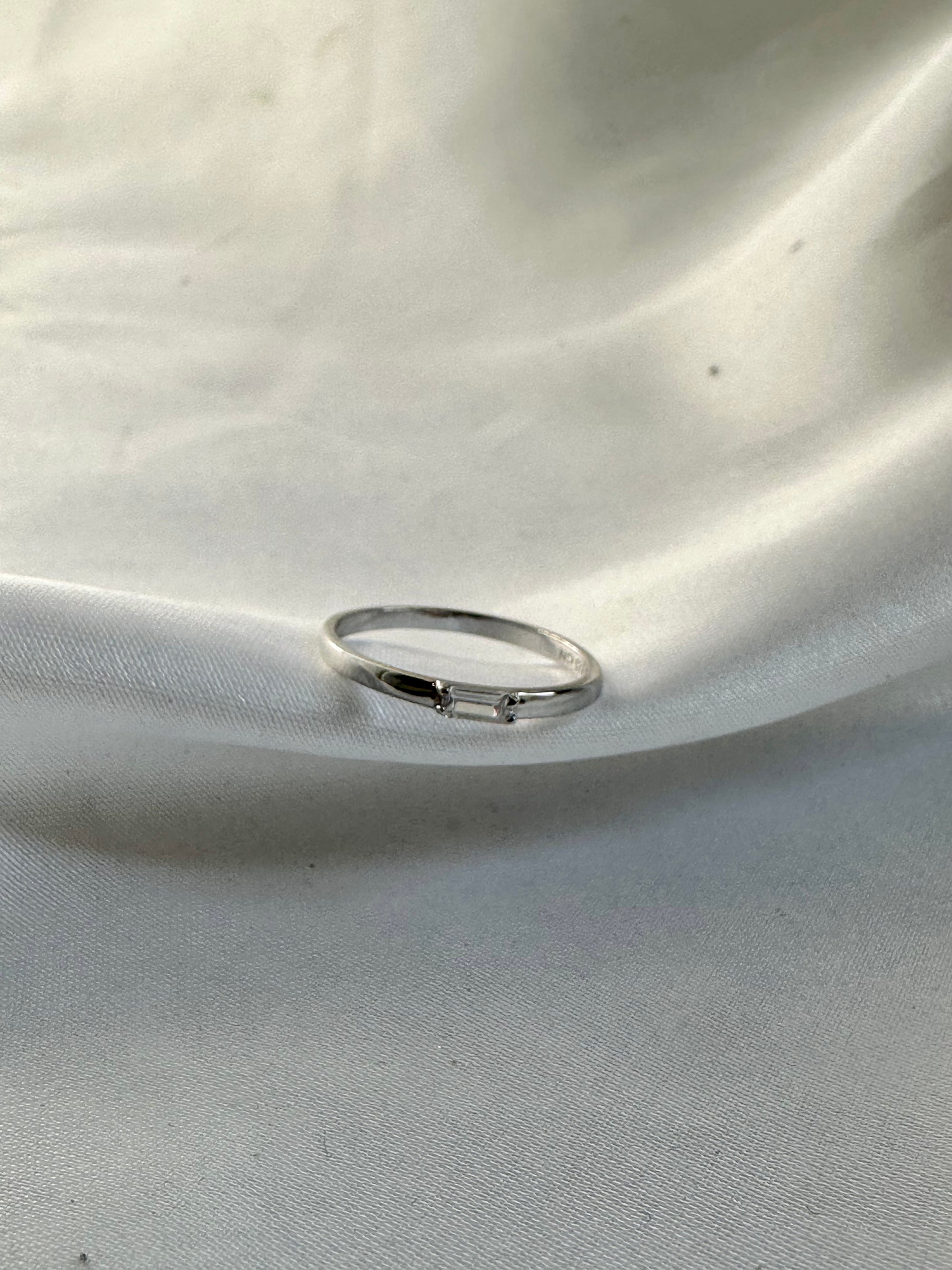 Single Baguette Stone Ring Rings Jewelry Design Group 6 Silver