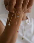 Marquise Emerald Wisp Necklace | 14K