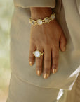 Yona Reversible Ring | Mother of Pearl and Tanzanite