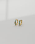 Turquoise Pave Huggies | 10mm Earrings Leah Alexandra