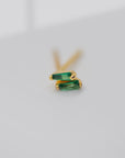 Itty Bitty Baguette Stud Earrings Earrings P&K Green