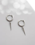 Spike Huggie Earrings | CZ Earrings P&K Silver