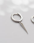 Spike Huggie Earrings | CZ Earrings P&K