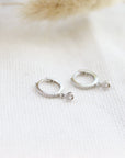 Small Bezel Charm Huggies Earrings P&K
