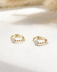Tiny Stone Huggies Earrings P&K Blue Chalcedony XS