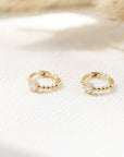 Tiny Stone Huggies Earrings P&K Moonstone XS