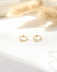 Tiny Stone Huggies Earrings P&K