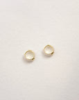 Seed Pearl Huggie Earrings Earrings P&K Yellow gold
