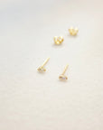 Itty Bitty Baguette Stud Earrings Earrings P&K