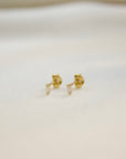 Itty Bitty Baguette Stud Earrings Earrings P&K White