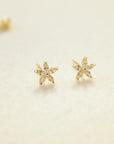 Five Petal Flower Stud Earrings Earrings P&K