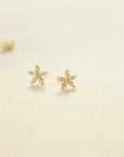Five Petal Flower Stud Earrings Earrings P&K