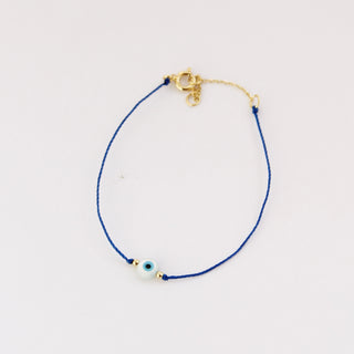 Mother of Pearl Eye Bracelet Bracelets P&K Navy Blue/Gold  