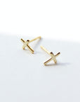 Tiny Cross Stud Earrings Earrings P&K