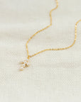 Pearl Cross Necklace Necklaces P&K Yellow Gold