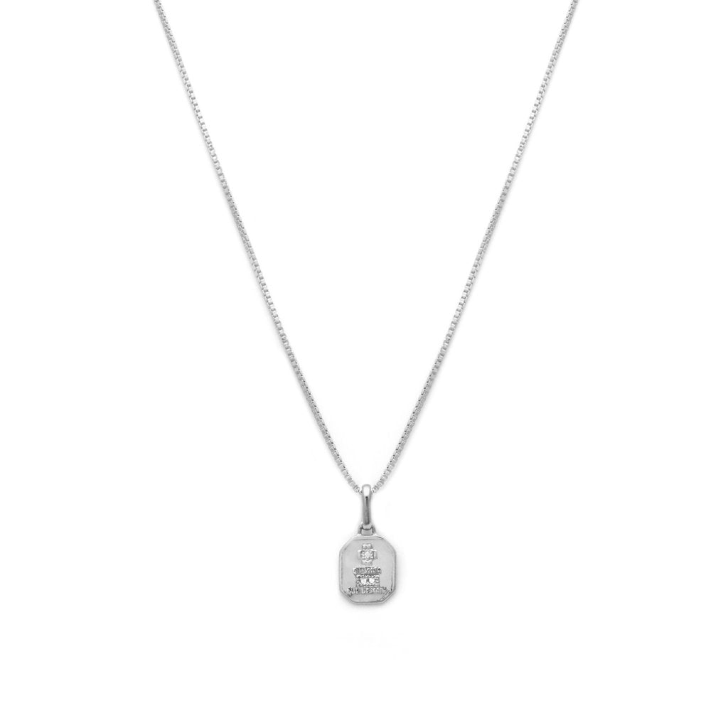 Love Token Necklace Square | Silver Necklaces Leah Alexandra