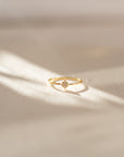 Tiny Sunburst Ring Rings P&K Yellow Gold 5