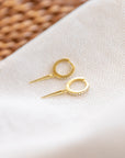 Spike Huggie Earrings | CZ Earrings P&K Yellow Gold
