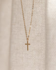 Beaded Cross Necklace Necklaces P&K Yellow Gold