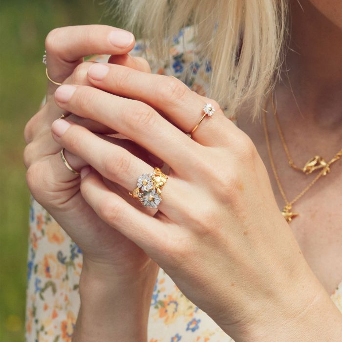 Posy Bloom Bee Ring Rings Alex Monroe