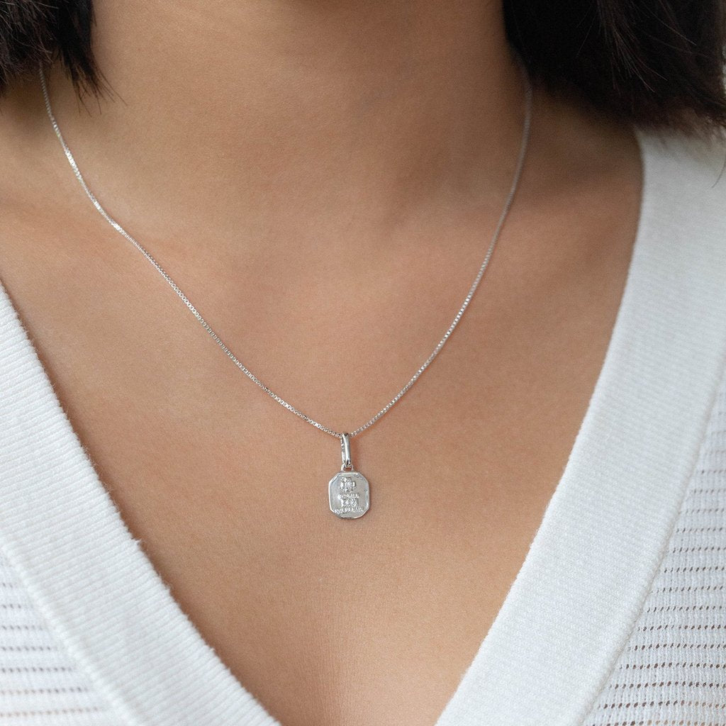 Love Token Necklace Square | Silver Necklaces Leah Alexandra