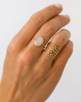Selena Slice Ring | Moonstone Rings Leah Alexandra