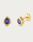 Deco Iolite Stud Earrings | Large