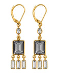 Smoke Gray and Clear Quartz Fringe Earrings