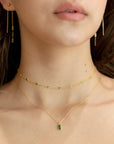 Tiny Emerald Cut CZ Necklace