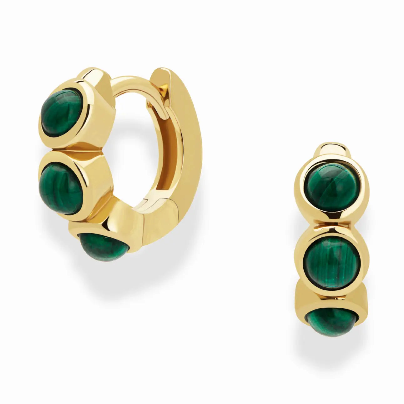Corynn Gemstone Huggies | Malachite