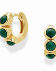 Corynn Gemstone Huggies | Malachite