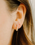 CZ Elongated Nugget Studs | 10K