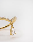 Dangle Teardrop CZ Ring