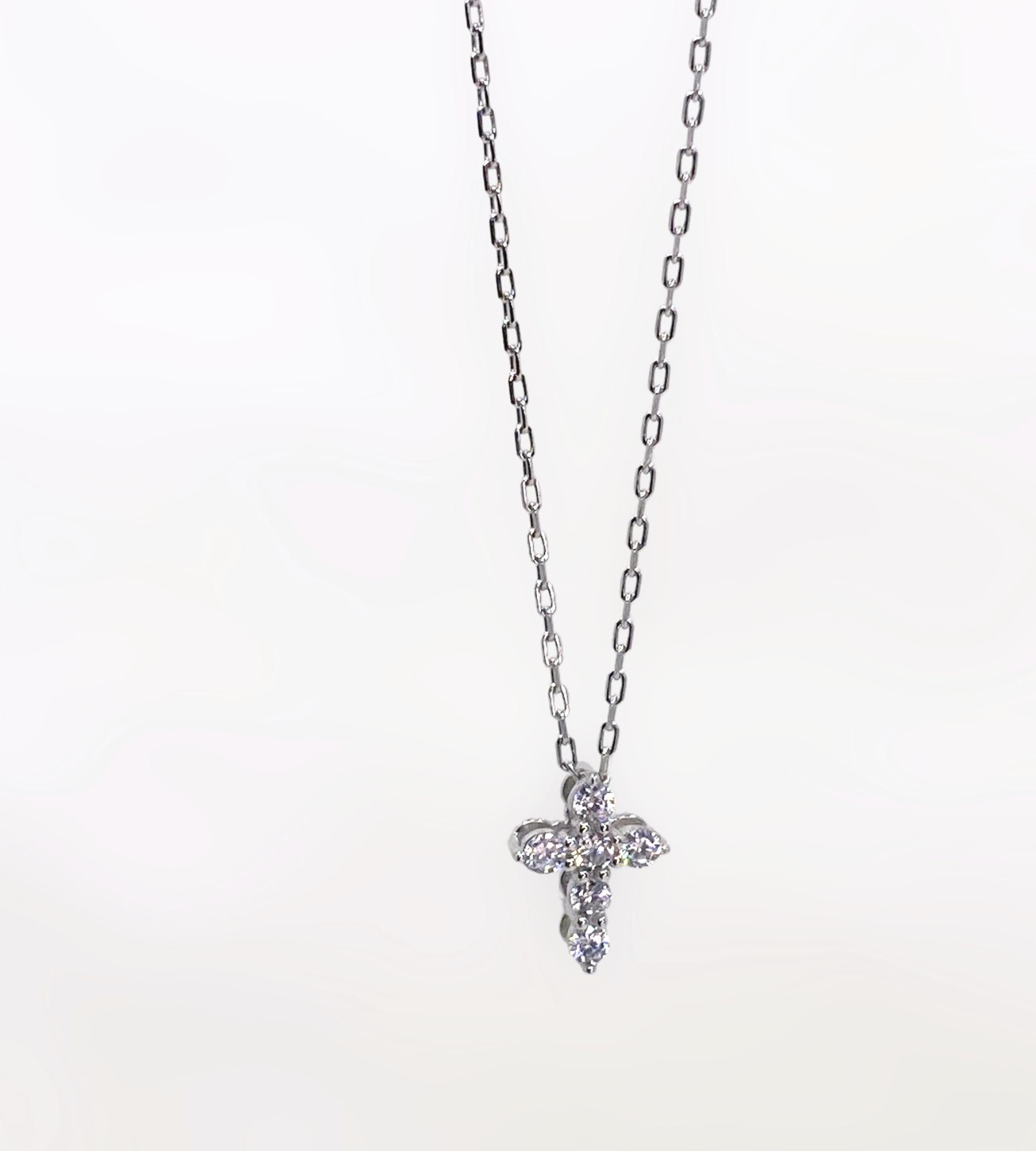 Classic Prong Cross Necklace