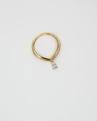 Dangle Teardrop CZ Ring