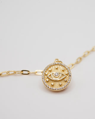 Open Eye Coin Necklace