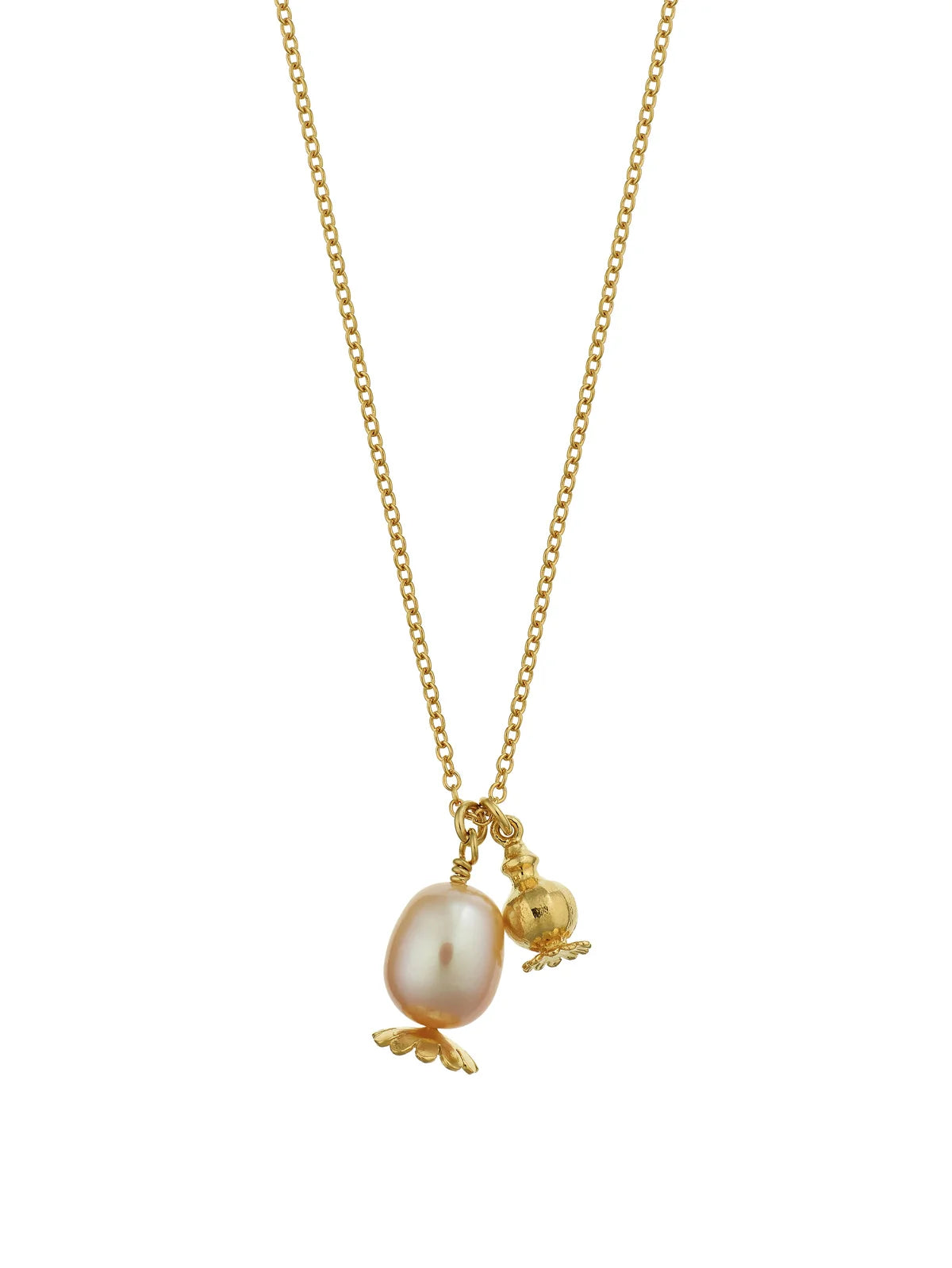 Poppy Seed Charm Necklace with Pink Pearl