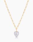 Isabel Paperclip Chain Heart Necklace | Blue Lace