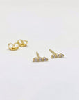 CZ Bar Stud Earrings