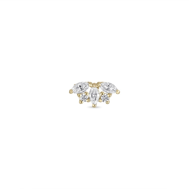 Moissanite Bloom Flat Back Earring