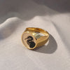 Round Grey Heron Signet Ring | Gold Vermeil Rings Anzu   