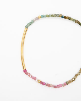 Curved Bar Gemstone Bracelet