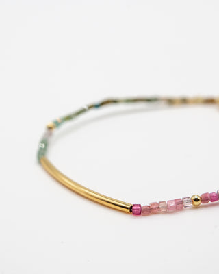 Curved Bar Gemstone Bracelet