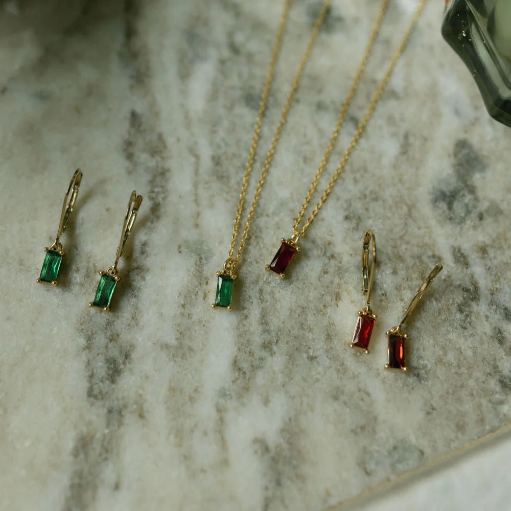 Tiny Emerald Cut CZ Necklace